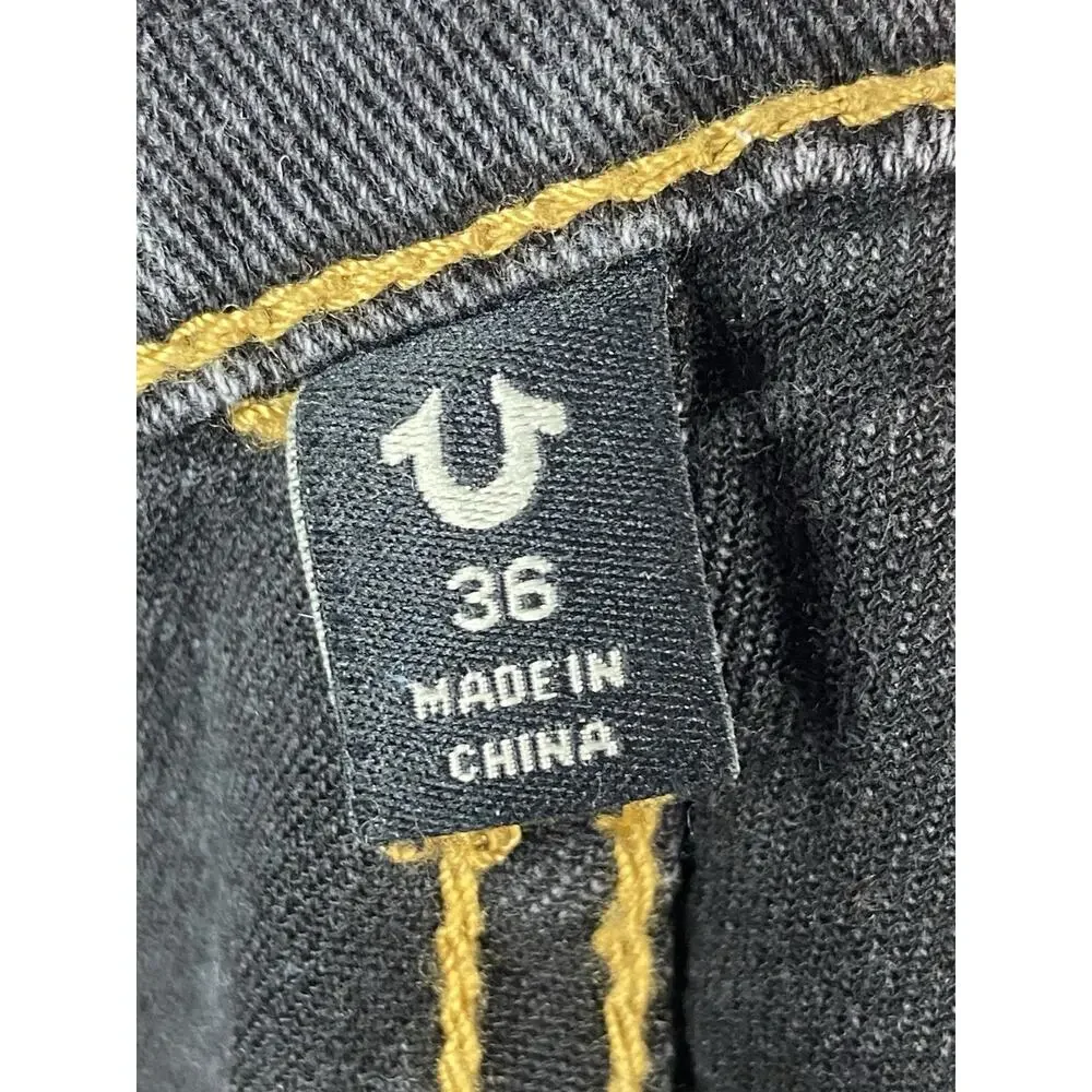 True Religion Ricky Jeans Men’s Flap Pockets Relaxed Straight W36 L 32 Grey